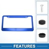 Unique Bargains Aluminium Alloy License Plate Holder Durable Mirror Polished License Plate Holder Blue - 4 of 4
