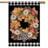Fall Pumpkin Wreath Floral House Flag Autumn 28" x 40" Briarwood Lane - 2 of 4