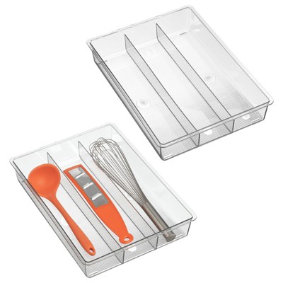 Acrylic 3 Compartment Kitchen Utensils Drawer Organizer Tray, 1
