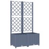 vidaXL Garden Planter with Trellis Dark Gray 31.5"x15.7"x53.5" PP - 2 of 4