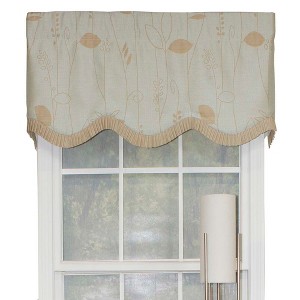 RLF Home Aquarelles Window Treatment Ruffled Provance Valance 3" Rod Pocket 50" x 17" Aqua Mist - 1 of 3