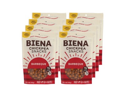 Biena Barbeque Chickpea Snacks - Case of 8/5 oz