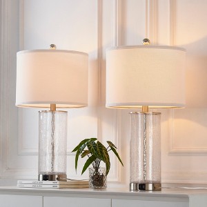 Maxax Glass Table Lamp,23" Contemporary Nightstand Lamp with A+C USB Charging Ports for  Living Room, Bedroom - 1 of 4