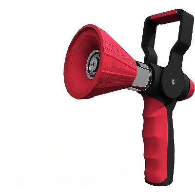 Red and Black Fireman Style Garden Hose Nozzle with Ergonomic Handle