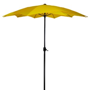 Northlight 8.85ft Outdoor Patio Lotus Umbrella with Hand Crank, Yellow - 1 of 4