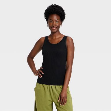 Women's Iconic Scoop Neck Tank Top - Universal Thread™ Black XS