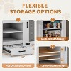 90" Extra Large Wooden Dog Crate Furniture for 2 Dogs - Heavy Duty Double Kennel w/ Feeding Drawer & Storage Shelves - 4 of 4