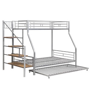 NicBex Twin Over Full Bunk Bed with Safety Guardrail and Trundle,Metal Loft Bed with Storage Staircase,Modern Bunk Beds,Bunk Beds for Bedroom - 1 of 4