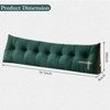Bekrvio Velvet Wedge Headboard Pillow, Bed Rest Reading Backrest Cushion with Removable Cover & Side Pockets for Daybed & Couch - 2 of 4