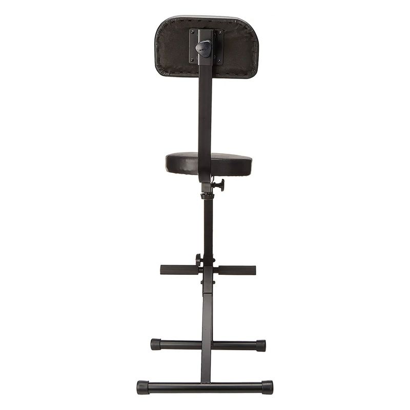 Odyssey DJ Musician Performer Chair Seat Padded Portable Stool with 300 Pound Weight Limit, Adjustable Height, and Back Rest, Black, 3 of 6