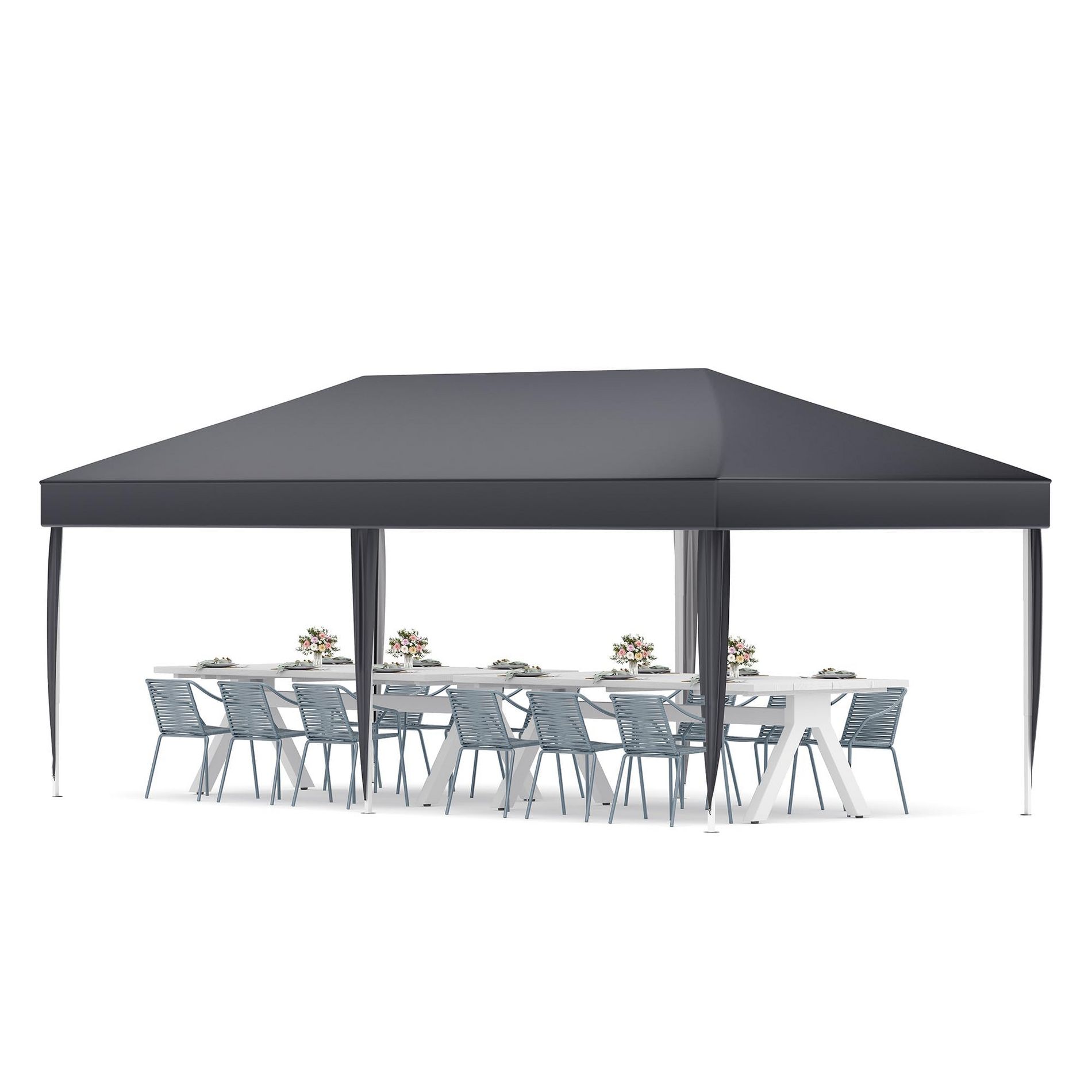 Pop Up Canopy 10x20ft Outdoor – Instant Canopy Tent with Heavy Duty Frame, Waterproof UV Resistant Portable Party Tent for Patio Backyard Wedding BBQ
