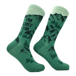 Crazy Dog T-Shirts Men's Im Lost Too Socks Funny Sarcastic Camping Graphic Novelty Footwear - 1 of 4