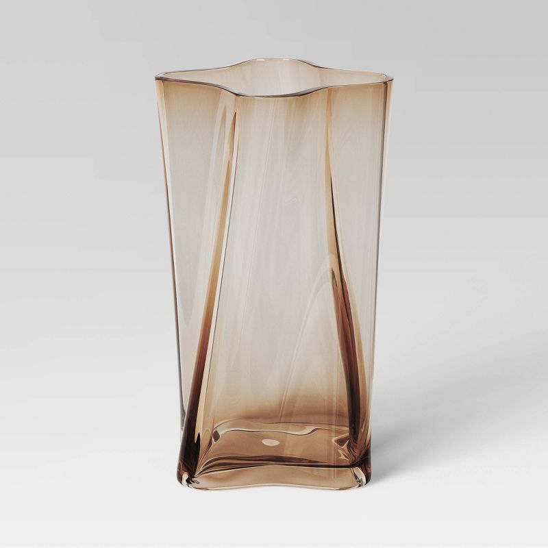 Large Shaped Glass Vase Brown - Threshold&#8482;, 1 of 7