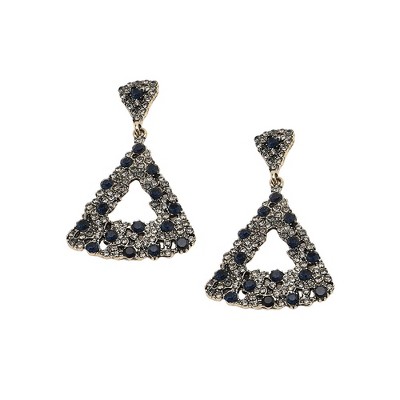 SOHI Women's Gold Triangle Drop Earrings