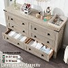 Farmhouse 6 Drawers Dresser, 54" Wide Wood Rustic Wide Chest of Drawers, Storage Dressers Organizer for Bedroom, Living Room, Hallway - 3 of 4