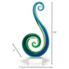 HomeRoots 16" Blue and Green Murano Glass Modern Abstract Tabletop Sculpture - 3 of 4