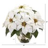 Nearly Natural 14-in Poinsettia Artificial Arrangement in Designer Silver Bowl - 2 of 2