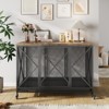 48 Inch Large Dog Crate Furniture with Flip Top, Wheels, Multi-Functional for Large Medium Breeds - 2 of 4