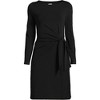 Lands' End Women's Long Sleeve Lightweight Cotton Modal Boatneck Tie Waist Dress - 3 of 3