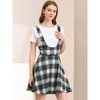 Allegra K Women's Pinafore Overall Tartan Checks Braces A-line Suspender Skirt - 4 of 4
