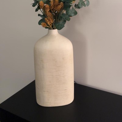 Distressed Ceramic Vase Natural White - Hearth & Hand™ With Magnolia ...