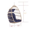 VisioGear Egg Chairs, Patio Egg Chair, Outdoor Garden Egg Swing Chair Hanging Chair for Bedroom Living Room, Blue, 28.70"*28.5"*55.6" - 2 of 4