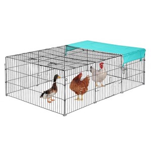 BestMassage Chicken Coop Outdoor Pet Playpen Chicken Run Rabbit Cage with Weatherproof Cover - 1 of 4