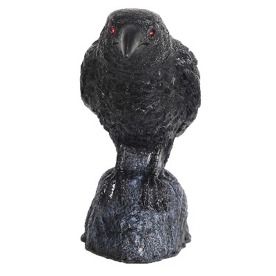 Halloween Express  Raven with Turning Head & Sound Halloween Decoration - Size 17 in - Black