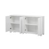 Vynxaria Sophisticated 4-Door Sideboard - Intricate Linear Accents, Multi-Layered Pine Veneer, Triangular Legs for Living Room/Entrance/Study,White - 4 of 4