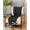 50"x60" Versatile Chic Reversible Fringe Throw Blanket Black - Saro Lifestyle - 4 of 4