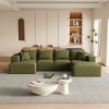 132 inch Beige Chenille L Shaped Sectional Living Room Sofa Set With 6 Pillows for Living Room - 4 of 4