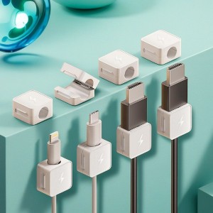SEVOBAL Cable Management 8-Pack Universal Cable Organizer Clips, 360 Degree Rotating Cord Organizers for Desk, Wall, Car, White, 0.78"*0.78"*0.44" - 1 of 4