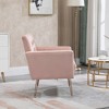 Velvet Armchair Single Sofa Modern Tufted Upholstered Side Reading Chairs - 3 of 4