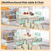 5-Piece Kids Table and Chairs, Height Adjustable Toddler Table and Chair Set for Ages 2-10 with Graffiti Desktop, Non-Slip Legs for Classroom/Daycare - 4 of 4