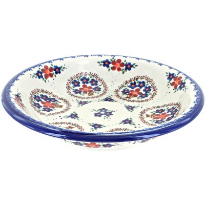 Blue Rose Polish Pottery Old Fashion Soup Plate