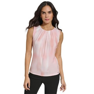 Calvin Klein Womens Pleat-Neck Tank Top - 1 of 1