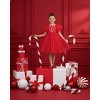 2Bunnies Girls Beaded Sequin Embellished Tulle Puff Sleeve Christmas Party Dress - 2 of 4