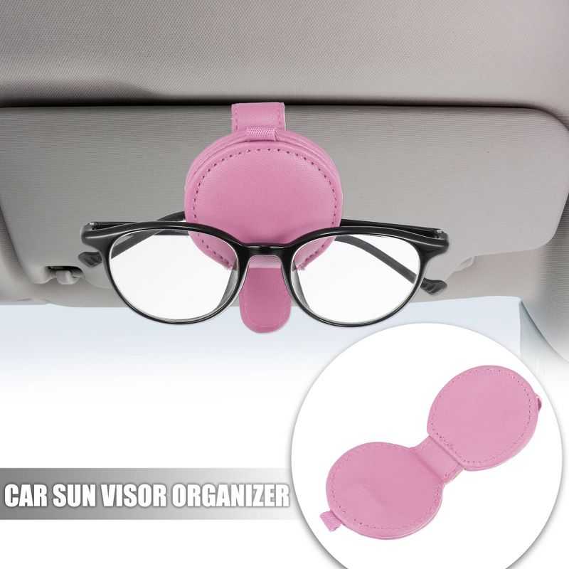 Unique Bargains PU leather Adsorption Car Visor Sunglasses Holder 1 Pc, 2 of 7