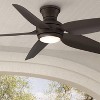 52" Casa Vieja Modern Industrial Hugger Indoor Outdoor Ceiling Fan with LED Light Remote Control Bronze Damp Rated for Patio Exterior House Home Porch - 2 of 4