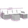 vidaXL Patio Sofa Set with Cushions Outdoor Furniture 6 Piece Poly Rattan - Gray - 3 of 4