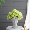 NAYSAYE Planter Greek Style Cement Head Planter Unique Accent Piece for Indoor Outdoor Garden, Gray, 6.3"*5.9"*9.1" - 4 of 4