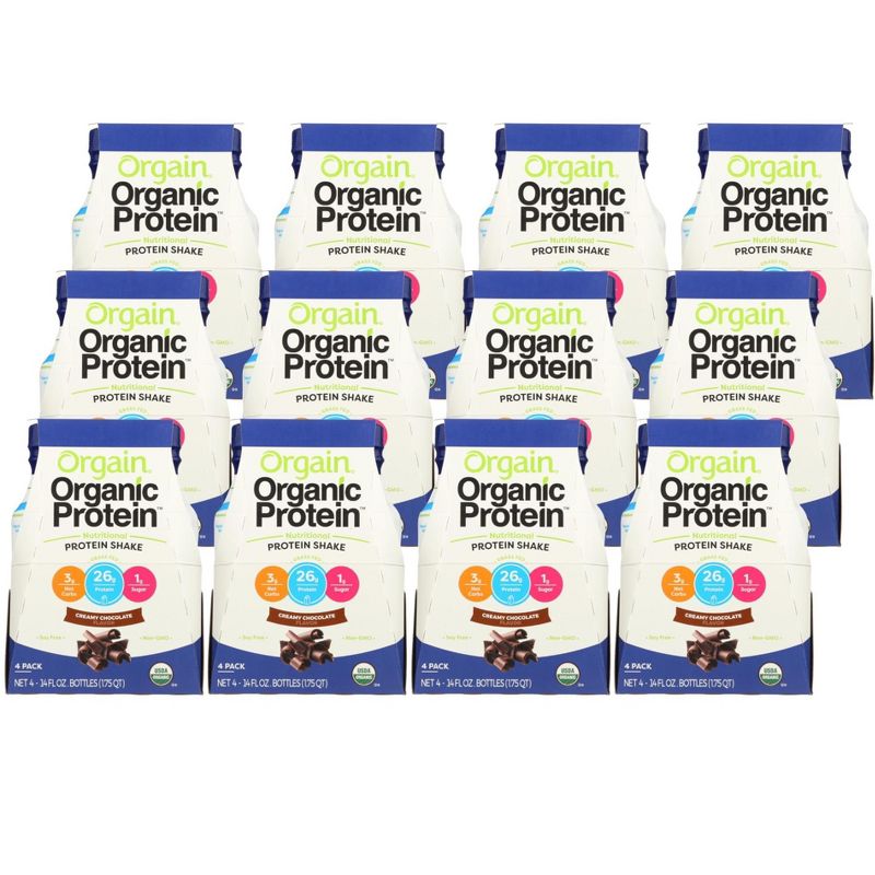 Orgain Organic Creamy Chocolate Nutritional Protein Shake - Case of 12/14 oz, 1 of 7