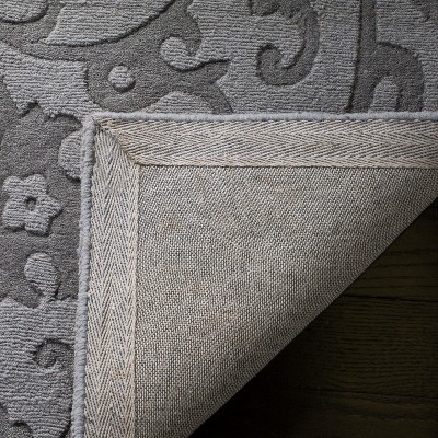 Gray Hand-Tufted Wool Rectangular Area Rug