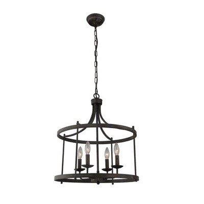 4-Light Black Chandelier