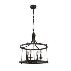 4-Light Black Chandelier - 1 of 4