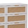 CAVINAS 51.1"/43.3" 6-Drawer Dresser,Rattan Wooden Chest of Drawers with Spacious Storage Space for Bedroom and Entryway,2 Columns,3 Rows - 4 of 4