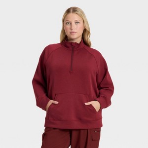 Women's Airy Sleek Legging Friendly Half Zip Sweatshirt - All In Motion™ - 1 of 3