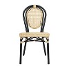 Merrick Lane Toulon Set of Two Stacking Thonet Bistro Style Chair, PE Cane Rattan Seat, and Metal Frame for Indoor/Outdoor Use - 4 of 4