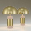 360 Lighting Delia 16" High Antique Brass Mushroom Accent Table Lamp Set of 2 - 2 of 4