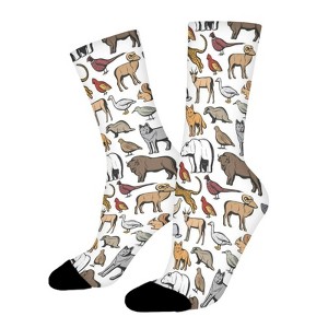 Animals And Birds Women Printed Crew Socks Funny Funky Socks Soft Polyester Novelty Gifts for Artists Men - 1 of 4
